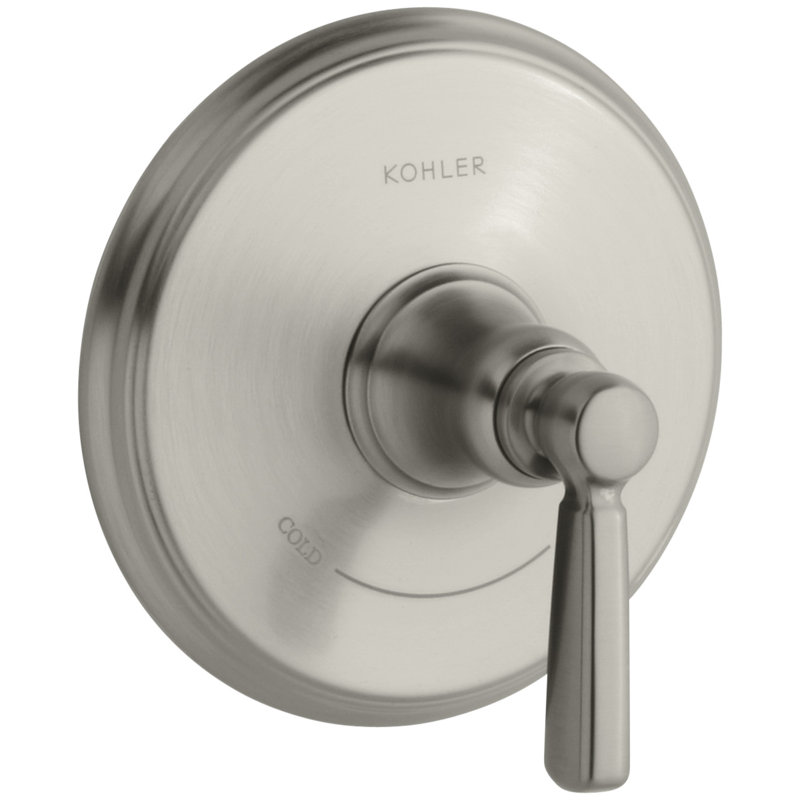 Bancroft Valve Trim with Metal Lever Handle for Thermostatic Valve, Requires Valve, Brushed Nickel
