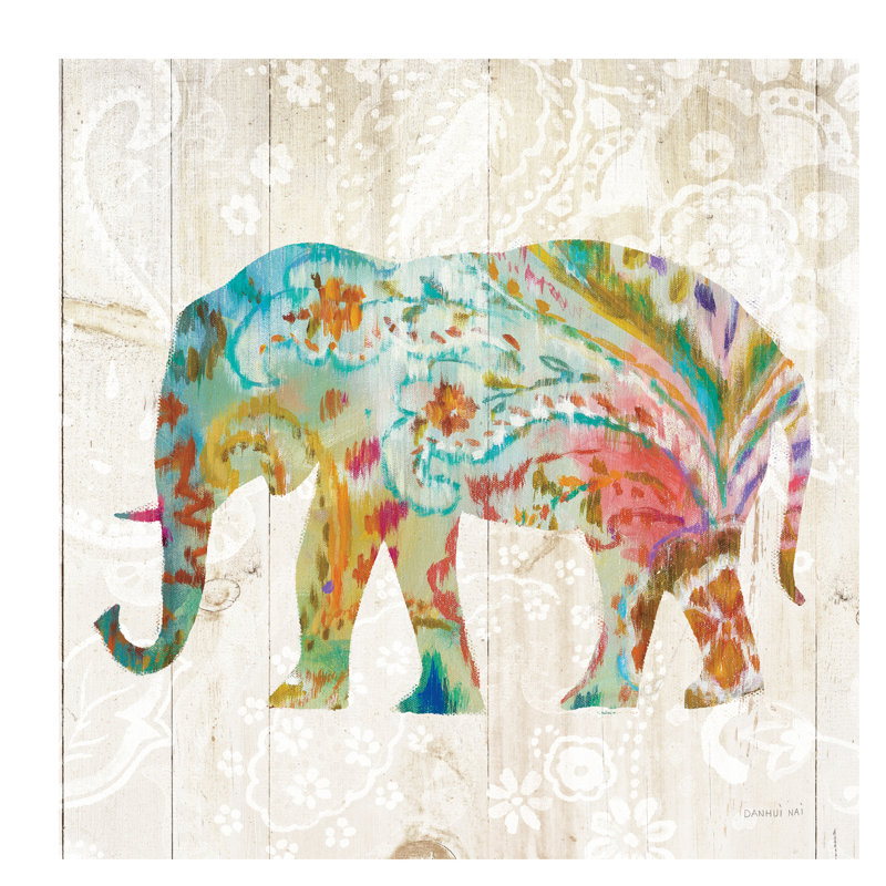 Boho Paisley Elephant II by Danhui Nai - Wrapped Canvas Print, 45.72 cm H x 45.72 cm W x 1.91 cm D