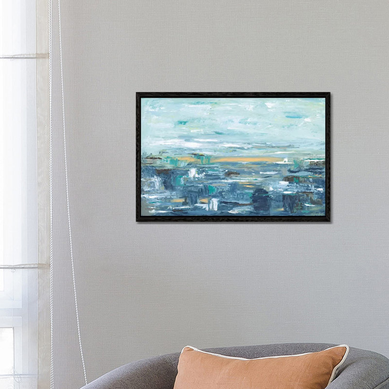 Be Happy by Sofia Veysey - Print on Canvas, 66.04 cm H x 45.72 cm W, Black Floater Framed