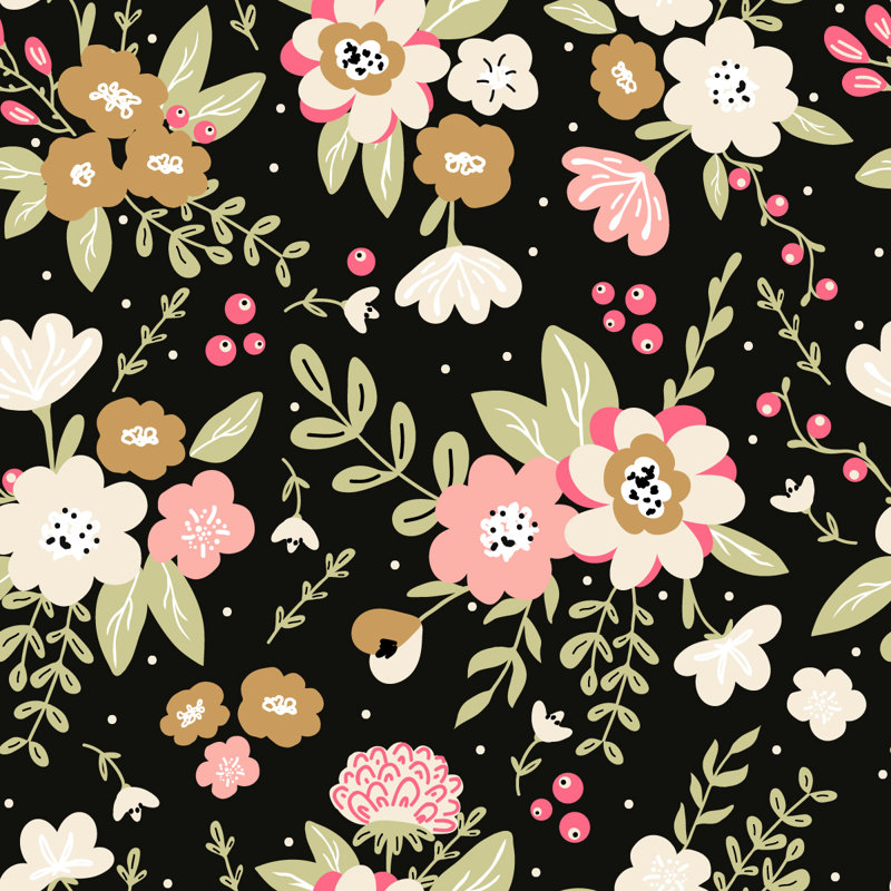 Floral Tile, 2.08' W x 10.42' L