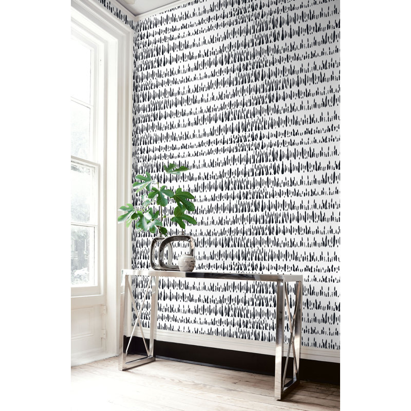 Rouleau de papier peint L 27 pi x l 27 po Walkowiak, Noir / Blanc