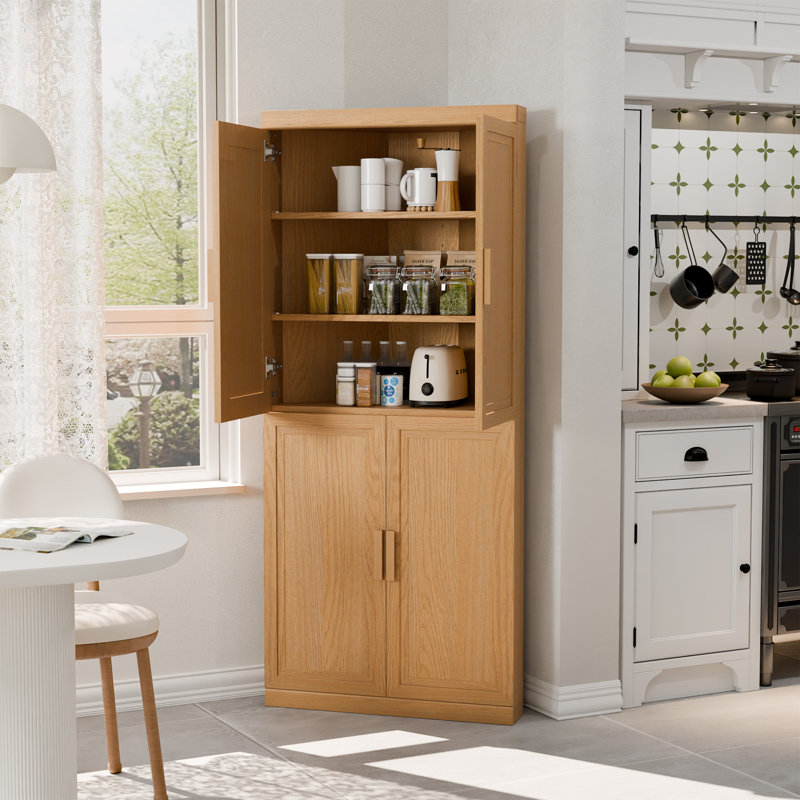 Armoire de rangement pour garde-manger de 72 po H x 31 po avec tablettes réglables Buffet d'angle pour cuisine, salon