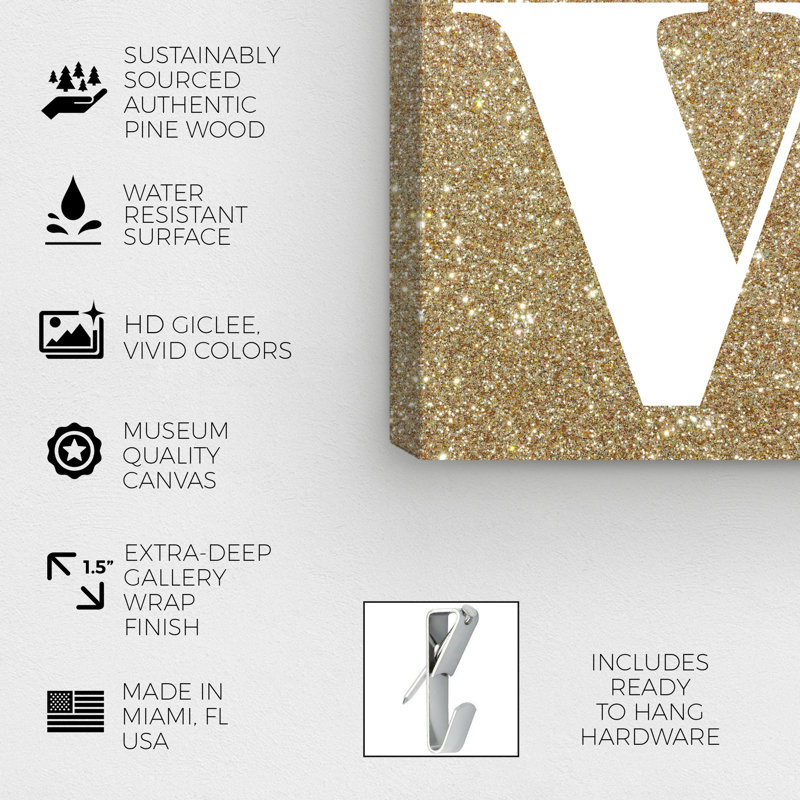 Build on Love Glitter - art textuel, H 12 po x l 12 po