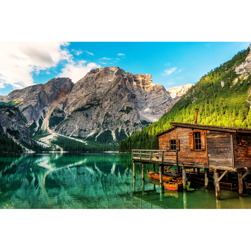 Lac Braies au Tyrol du Sud par Gehringj, H 20 po x l 30 po