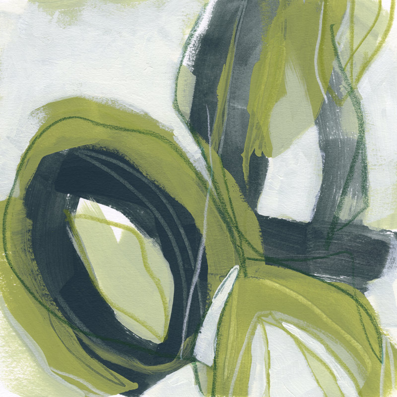 Verdigris Motion I by June Erica Vess - Wrapped Canvas Painting, 30cm H x 30cm W x 3.8cm D