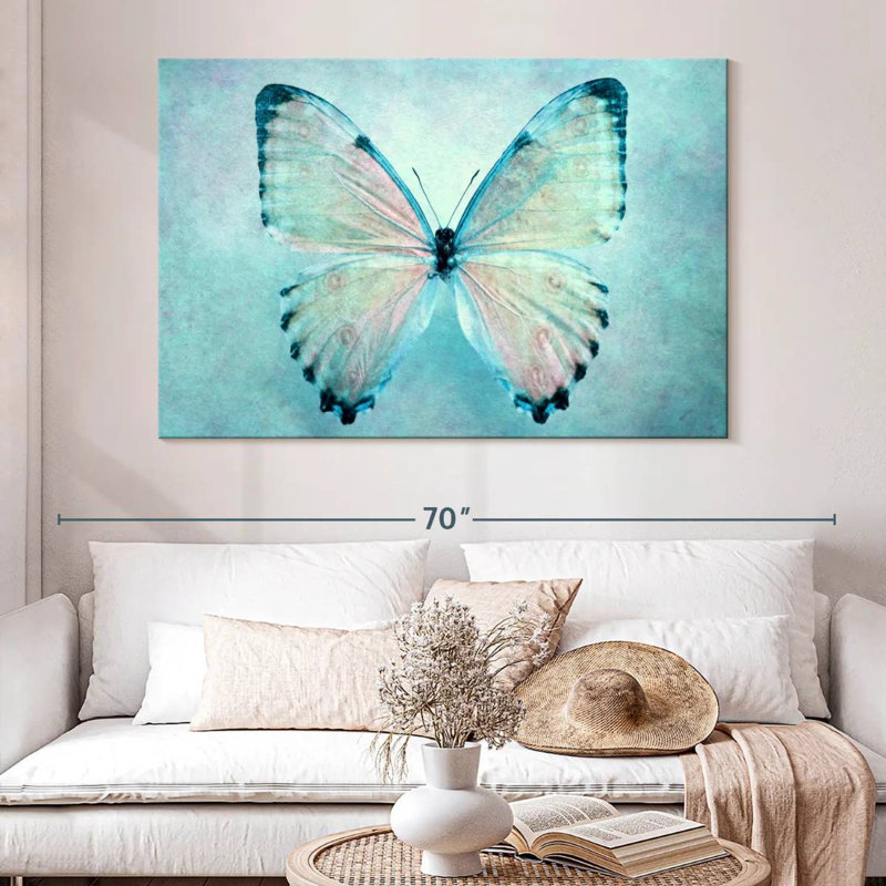 Brampt Delicate Blue Butterfly, 34" H x 51" W