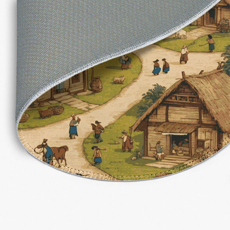 Tapis d'intérieur et d'extérieur brun Persian, Rond 5 pi
