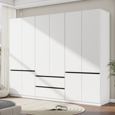 94.5" Wardrobe Armoire with 2 Drawers (Set of 3)