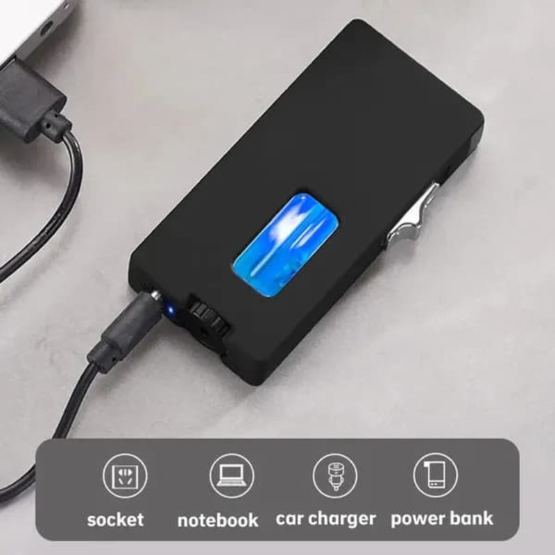 Premium Windproof Lighter – Father's Day Gift Blue Flame Butane Lighter with Fuel Gauge