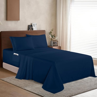Elegant Comfort Luxury 1500 Premium Hotel Quality Microfiber 4-Piece Sheet Set - Soft, All Around Elastic 18-24 Inches Deep Fitted Sheet - Extra Deep Pocket Sheets