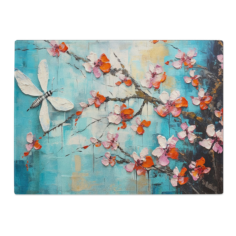 Dragonfly Palette Knife  Glass Chopping Board