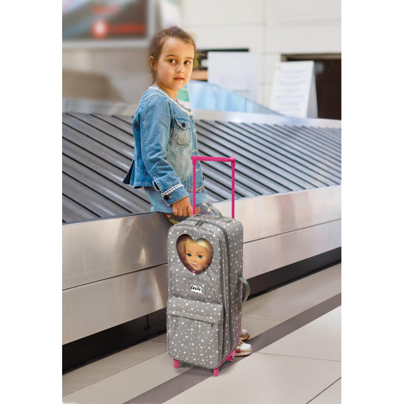 Travel and Tour Trolley Carrier with Bed for 18-inch Dolls - Gray/Stars