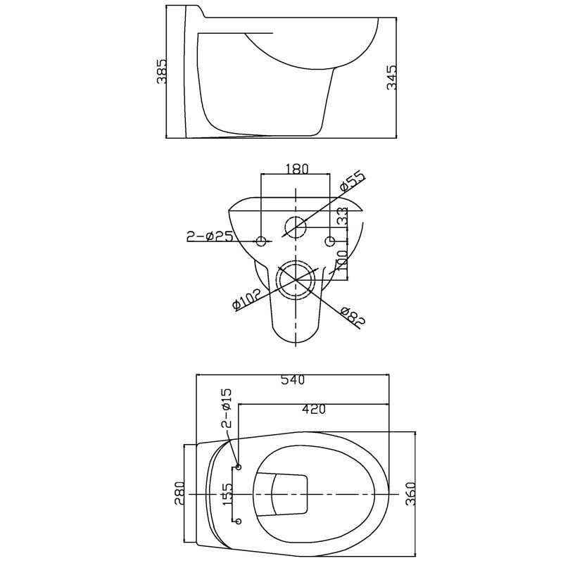 Nuie Melbourne LPF Round Kit (Seat Not Included)