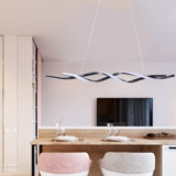 Led Wave Shape Chandelier Canteen Hanging Light Fixture Dining Room Restaurant Ceiling Lamp