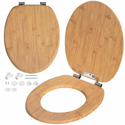 Bamboo Elongated Standard Toilet Seat