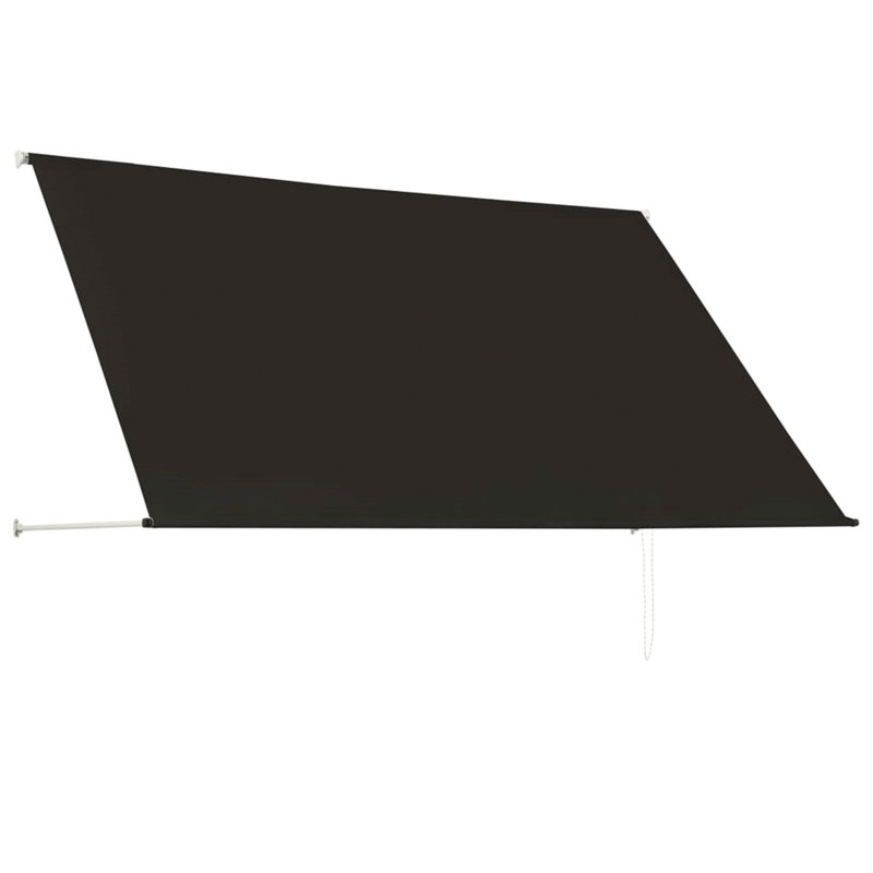 Dakota Fields 250cm W x 150cm D Polyester Cover Retractable Patio Awning, Anthracite, 1m W x 1.5m D