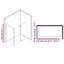 Jent 1200mm W x 1300mm H Folding / Bi-Fold Semi-Frameless Tub Door with Clear Glass