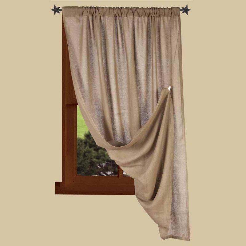 Estanislao Cotton Curtain Single Panel, Oat, 40" W x 63" L