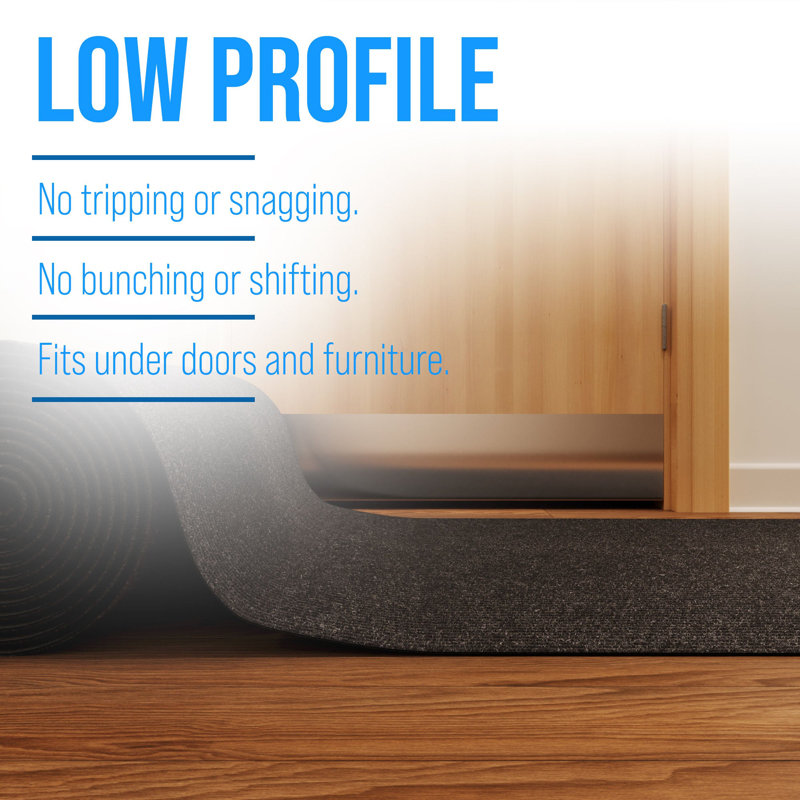 Extra-Long Custom-Length Non-Slip Runner Rug with Dirt-Trapping Grooves. Heavy-Duty, Absorbent, Stain-Resistant, and Washable. Perfect for Entryways, Hallways, and Offices, Black.