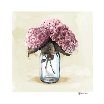 Purple Hydrangea Flower - Wrapped Canvas Painting