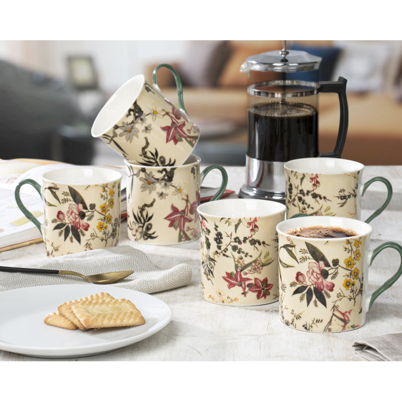 Set of 6 Botanical Garden Mugs