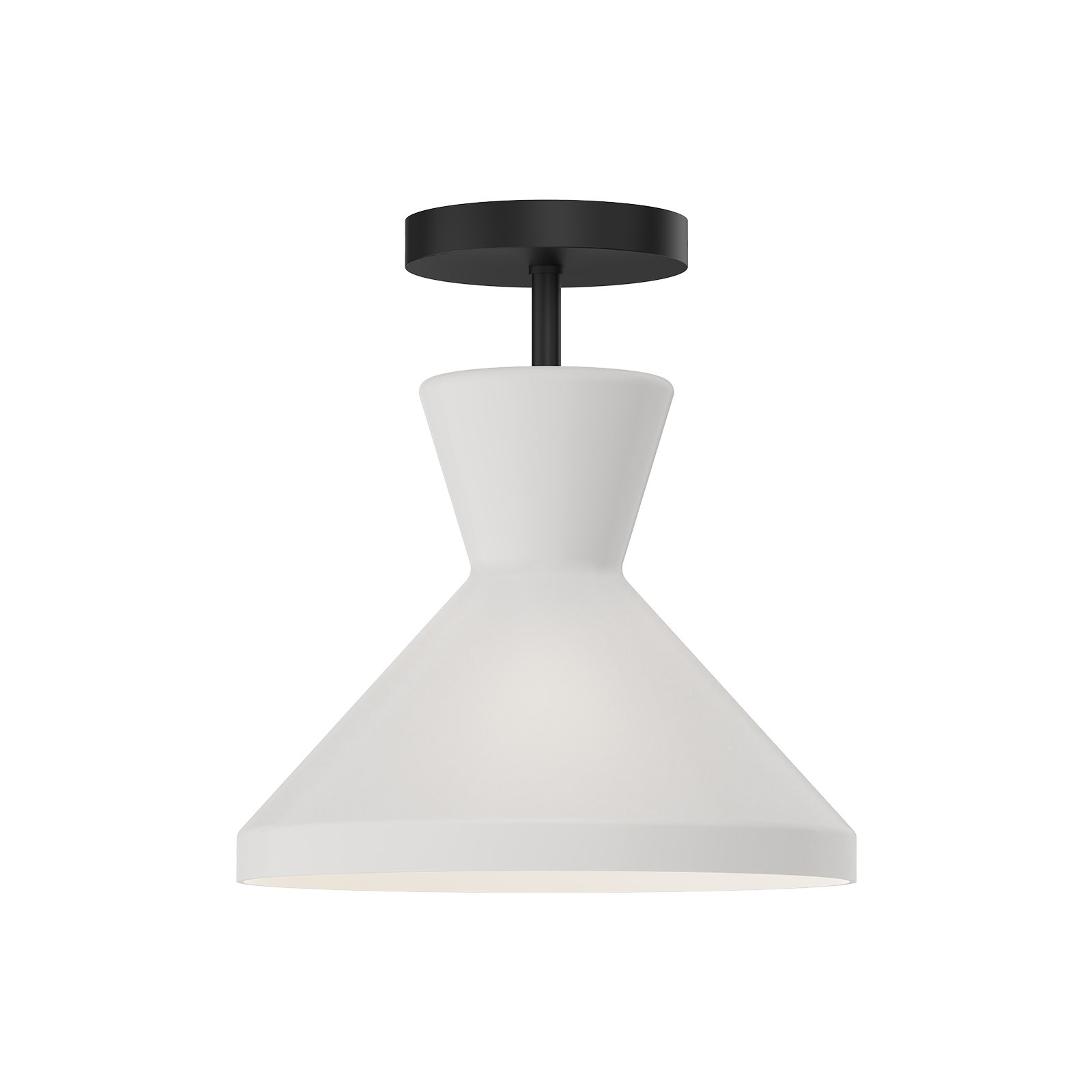 Davana Single Light Semi Flush Mount, Matte Black