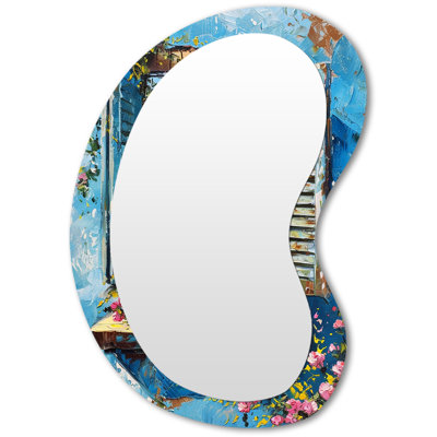 Miroir mural asymétrique rose