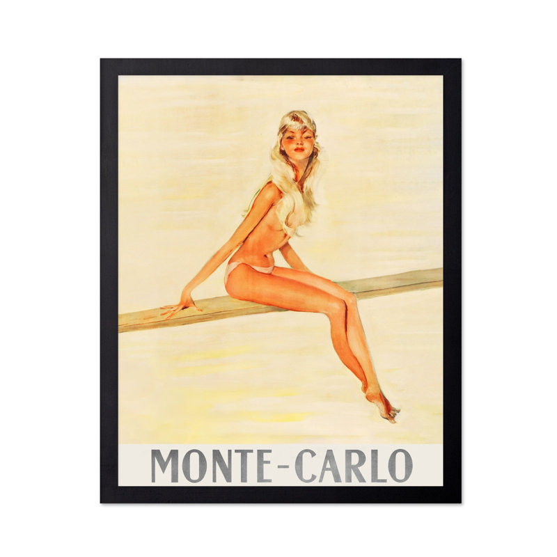 Monte Carlo, Monaco, Cadre noir, Affiche, H 12 po x l 16 po