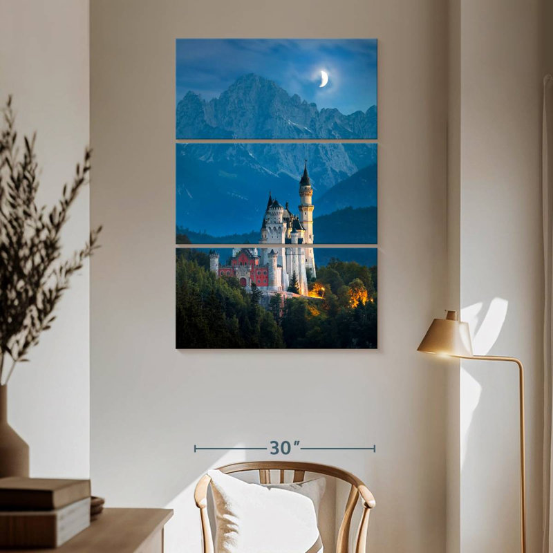 Lilie Neuschwanstein Castle At Night, 65" H x 42" W