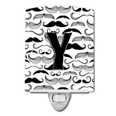 Éclairage de nuit en céramique moustache initial