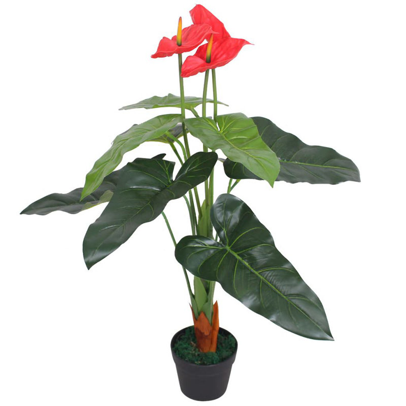 Faux Anthurium Plant in Pot, 90cm H