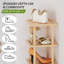 Étagère à chaussures verticale haute pour entrée - Étagère de rangement pour chaussures et bottes en bambou, haute et étroite, à 7 niveaux, autoportante et fine.