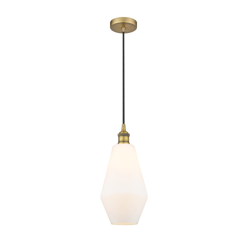 Gabbie 1 - Light Pendant, Matte White, Brushed Brass