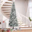 Arbre de Noël artificiel pin clair enneigé 9 pi HOMcom avec branches réalistes et 1084 pointes-1269638809