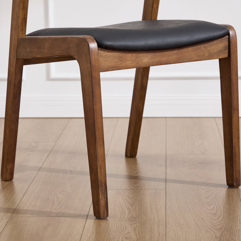 Chaise de salle à manger rembourrée avec dossier courbé 19,1 "Raeann ScandinRaeannn, Bois espresso, Noir