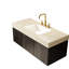 Comptoir en pierre frittée de 48 po à motif avec cuve en céramique encastrée et trois trous de robinet pré-percés standard, beige, profondeur 47,39 po, largeur 18,4 po, hauteur 8,47 lb, résistance tenace à