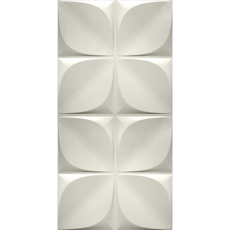 Lotus Max 4 pi x 8 pi Panneaux muraux en PVC à coller 3D (32 pieds carrés / feuille), Blanc d'hiver