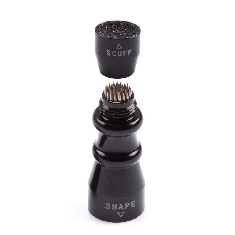 3-in-1 Pool Cue Tip Scuffer Shaper Aerator Tool, Black