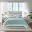 Ensemble d'édredon surdimensionné en jacquard de coton turquoise grand