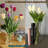 Clear Book Flowers Vase - Cute Bookshelf Decor; Unique Vase For Book Lovers
