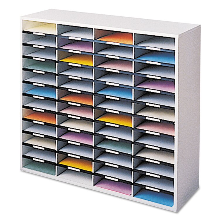 Fellowes Mfg. Co. Manufactured Wood 48 Compartment Mailroom Organizer