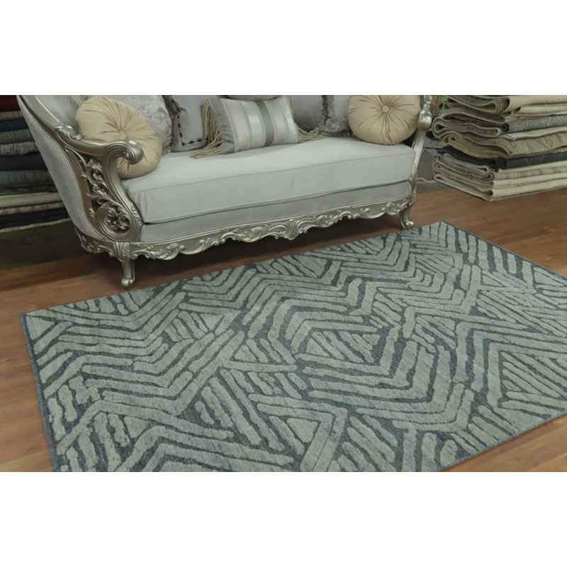 Tapis indien moderne en laine 5 x 8