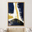 Feuille d'or sur fond blanc et bleu, reproduction sur toile-94585573-94585574