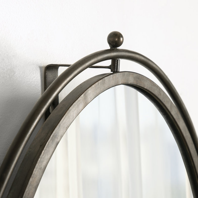 Menderes Metal Flat Mirror, Silver, 34.5" H x 23" W