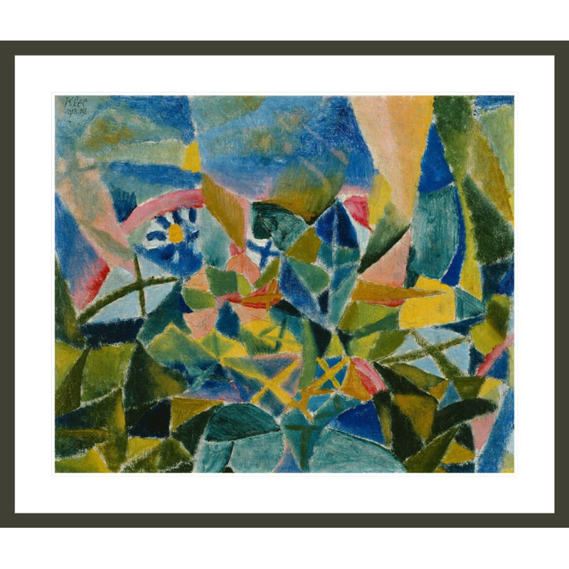 Parterre de fleurs par Paul Klee - estampe numérique encadrée, 33.5" H x 39.15" W
