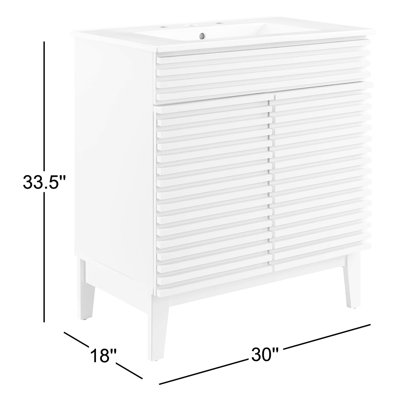 Armoire de meuble-lavabo 30 po Render