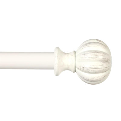Tringle à rideaux cannelée, réglable (blanc)