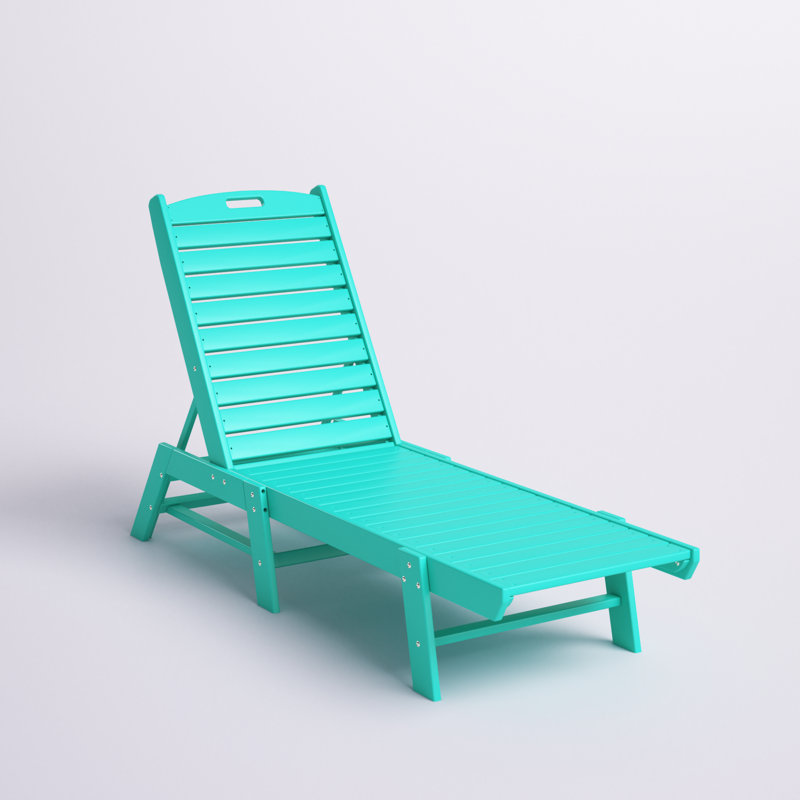 Chaise longue d'extérieur en PEHD Laguna, Turquoise