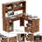 Vello L Shaped Desk with Drawers, Office Desk with Power Outlet, LED Lights, Hutch and File Cabinets-1927685368