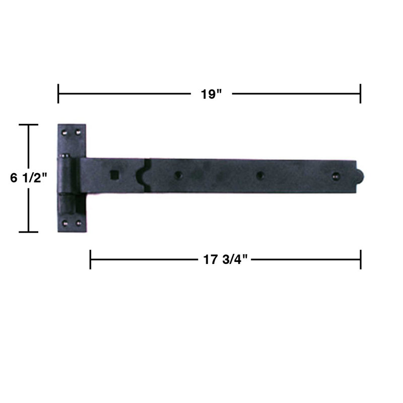 Charnière de porte simple h 6,5 po x l 18,5 po